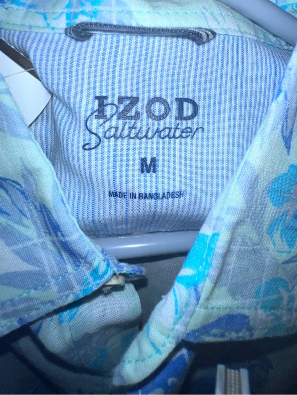 Izod Saltwater Floral Short-Sleeve Button-Down Shirt  NWOT - Picture 5 of 17